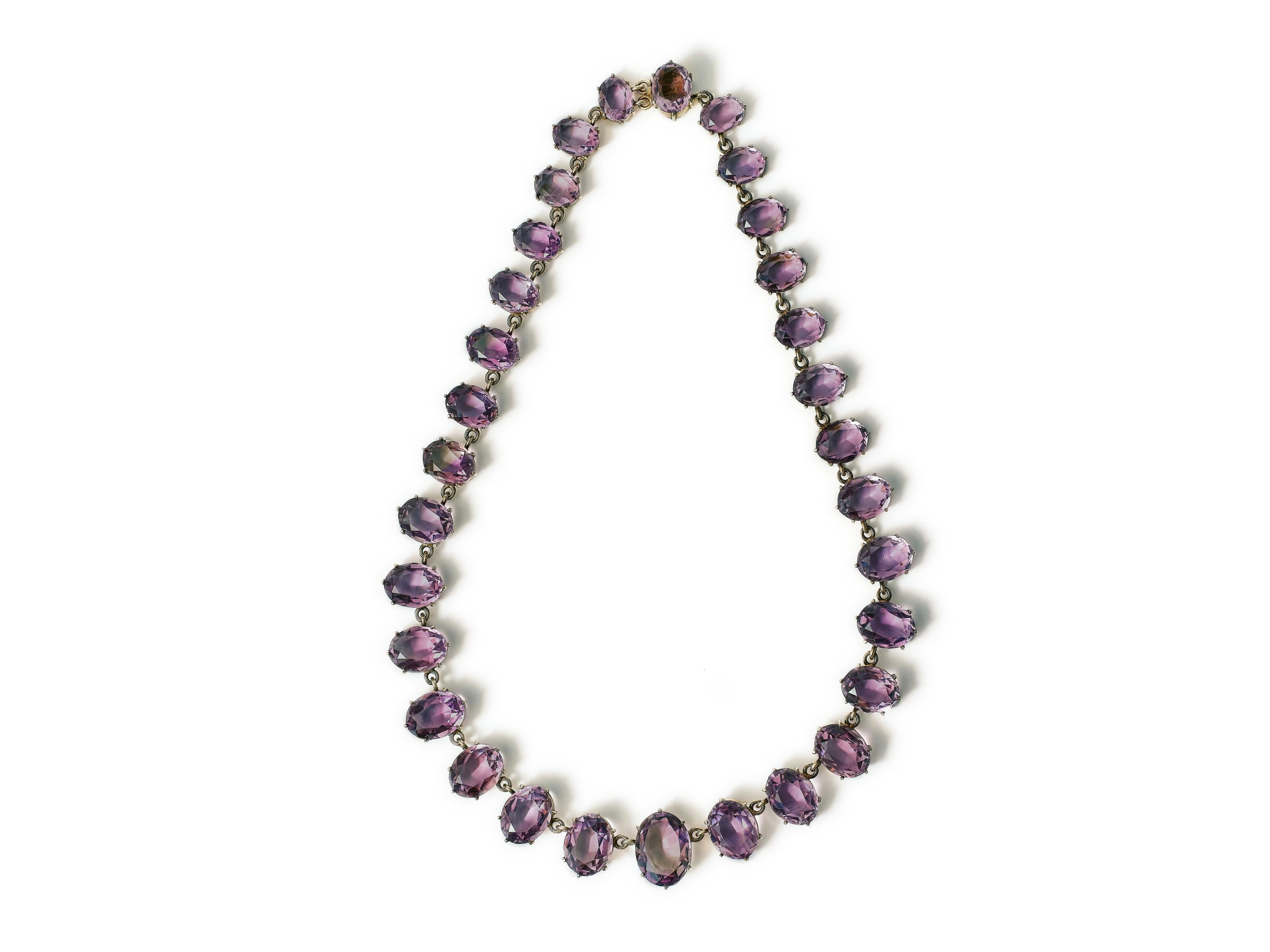 Collana e bracciale vittoriani in ametista rivière, fine XIX secolo in vendita 3