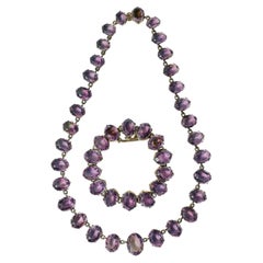 Victorian amethyst rivière necklace and bracelet, late 19th century