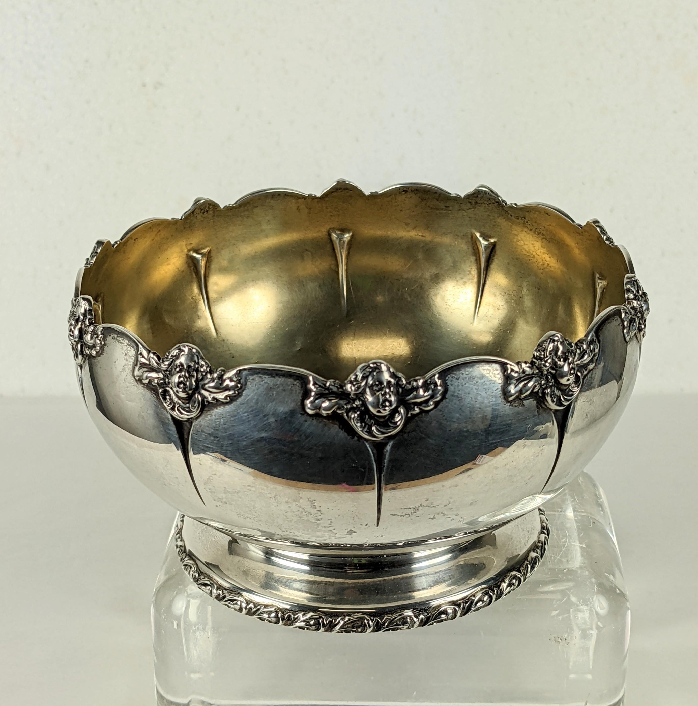 Late Victorian Victorian Angel Decorated Gorham Sterling Bowl For Sale