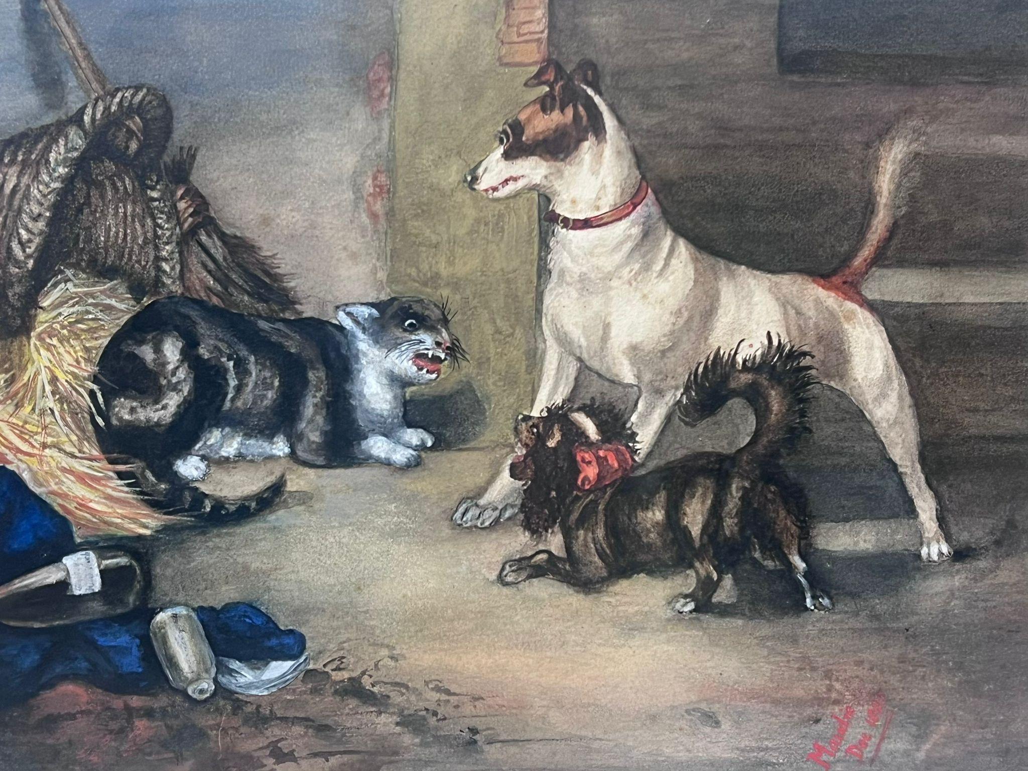 cat and dog painting