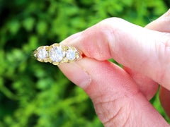 Victorian 0.88 Carat Diamond 15k Yellow Gold Trilogy Ring