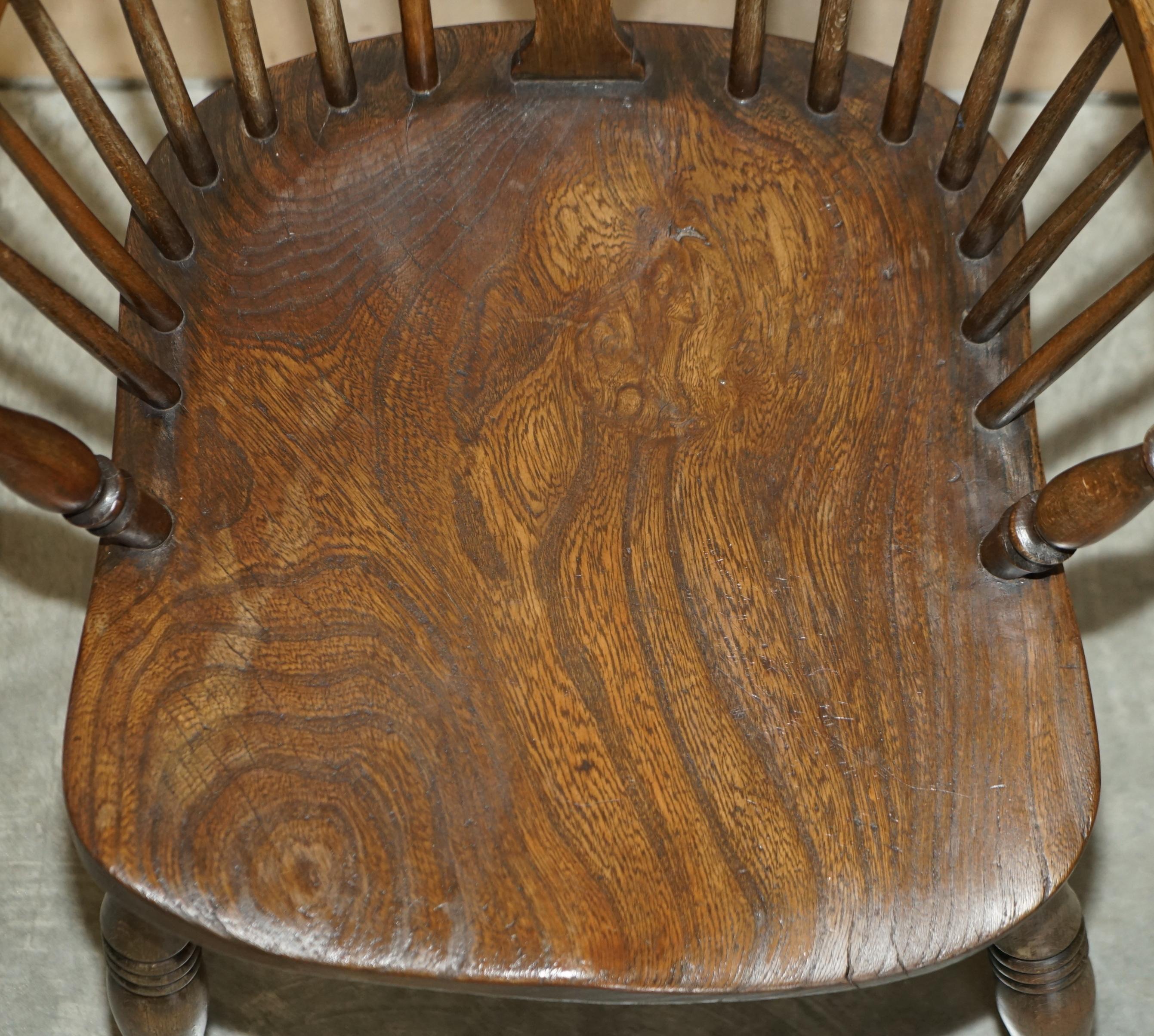 Victorian Antique 19th Century Elm Wheel Hoop Back West Country Windsor Armchair For Sale 7