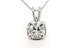 Victorian Antique 2ct Mined Old Mine Cushion Diamond Pendant 14K Faces Up G-H
