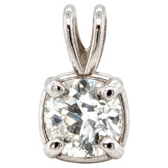 Victorian Antique 2ct Mined Old Mine Cushion Diamond Pendant 14K Faces Up G-H