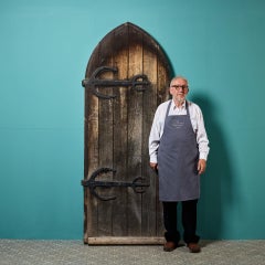 Victorian Antique Arched Oak Exterior Door