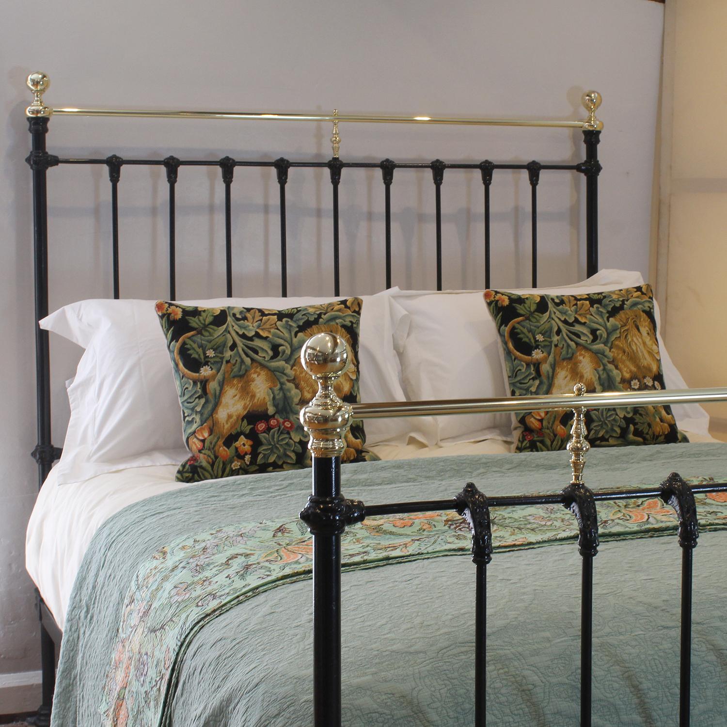 Late Victorian Victorian Antique Bed in Black, MK281