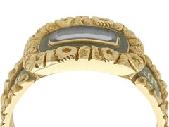 Victorian Antique Black Enamel and Yellow Gold Mourning Ring
