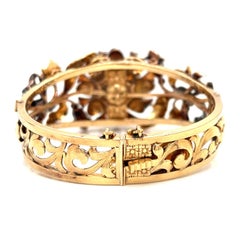 VICTORIAN Antique Bracelet 18K Rose Gold Silver Top 6.50 CTW Rose Cut Diamond