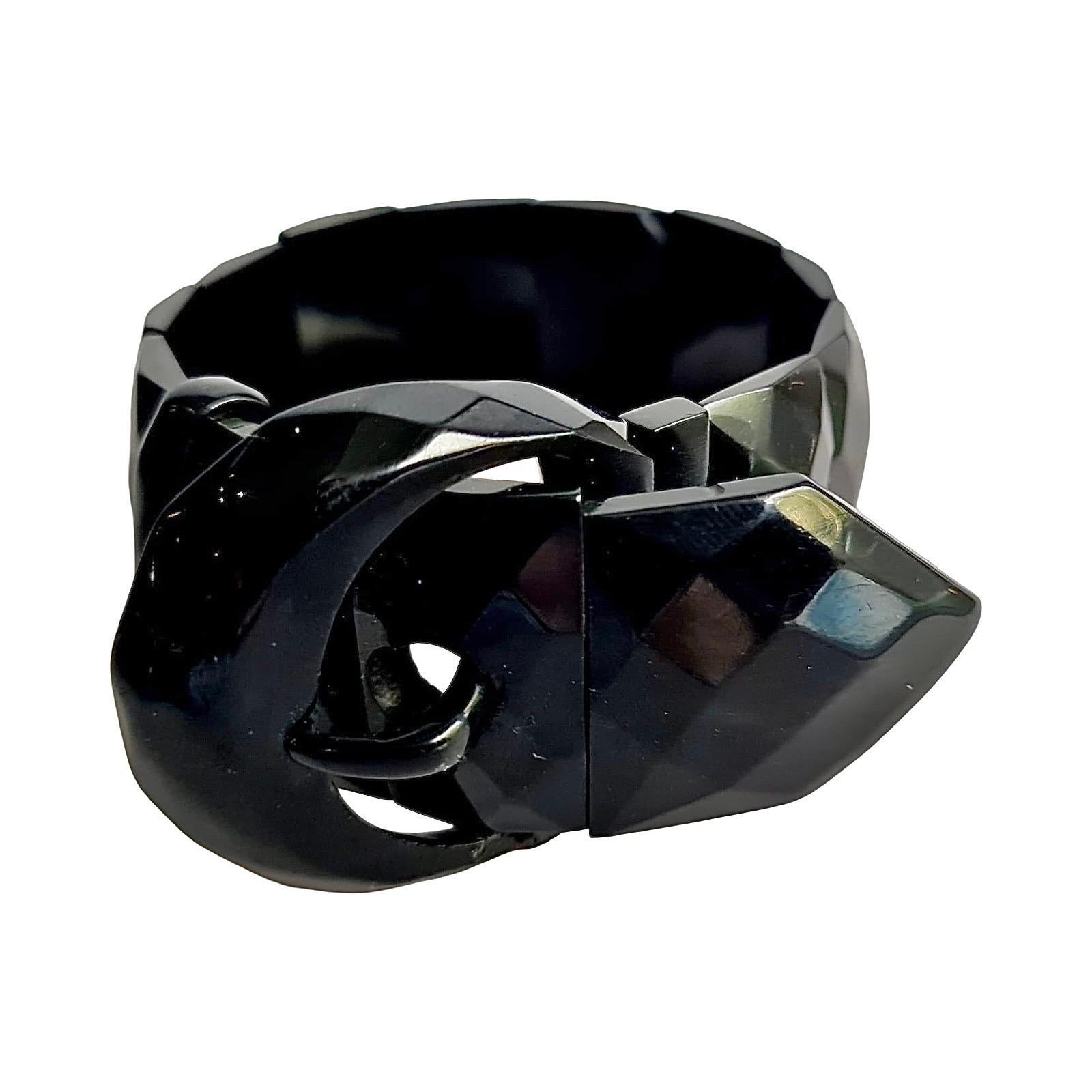 Bracelet victorien à boucle ancienne Whitby Jet, de collection, extensible circa 1880 Unisexe en vente