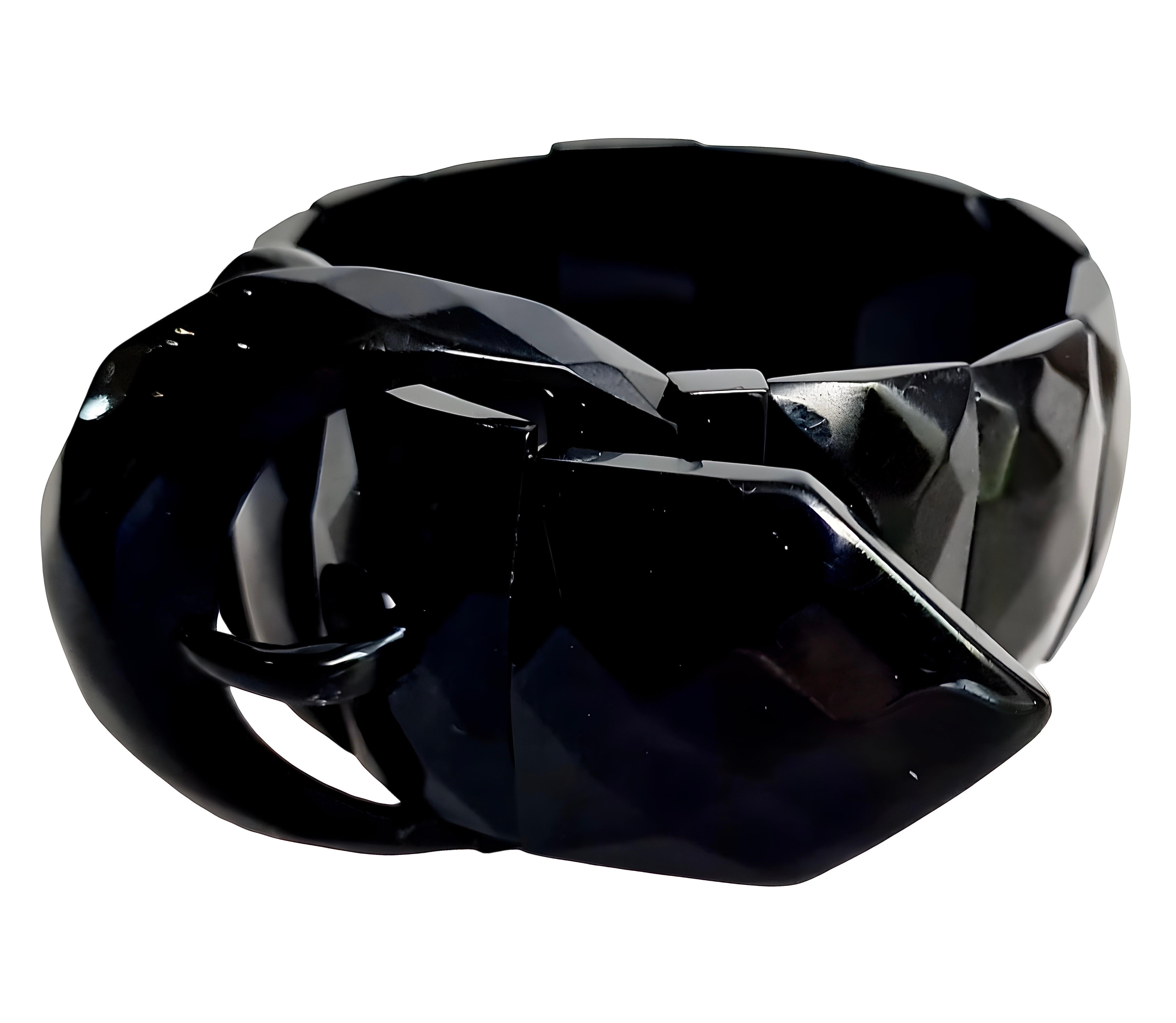 Bracelet victorien à boucle ancienne Whitby Jet, de collection, extensible circa 1880 en vente 1
