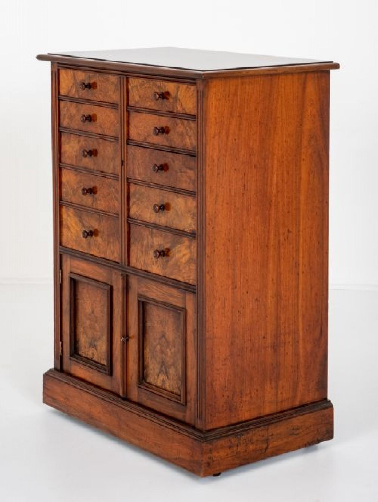Victorian Antique Cabinet Chest Drawers, 1860 For Sale 1