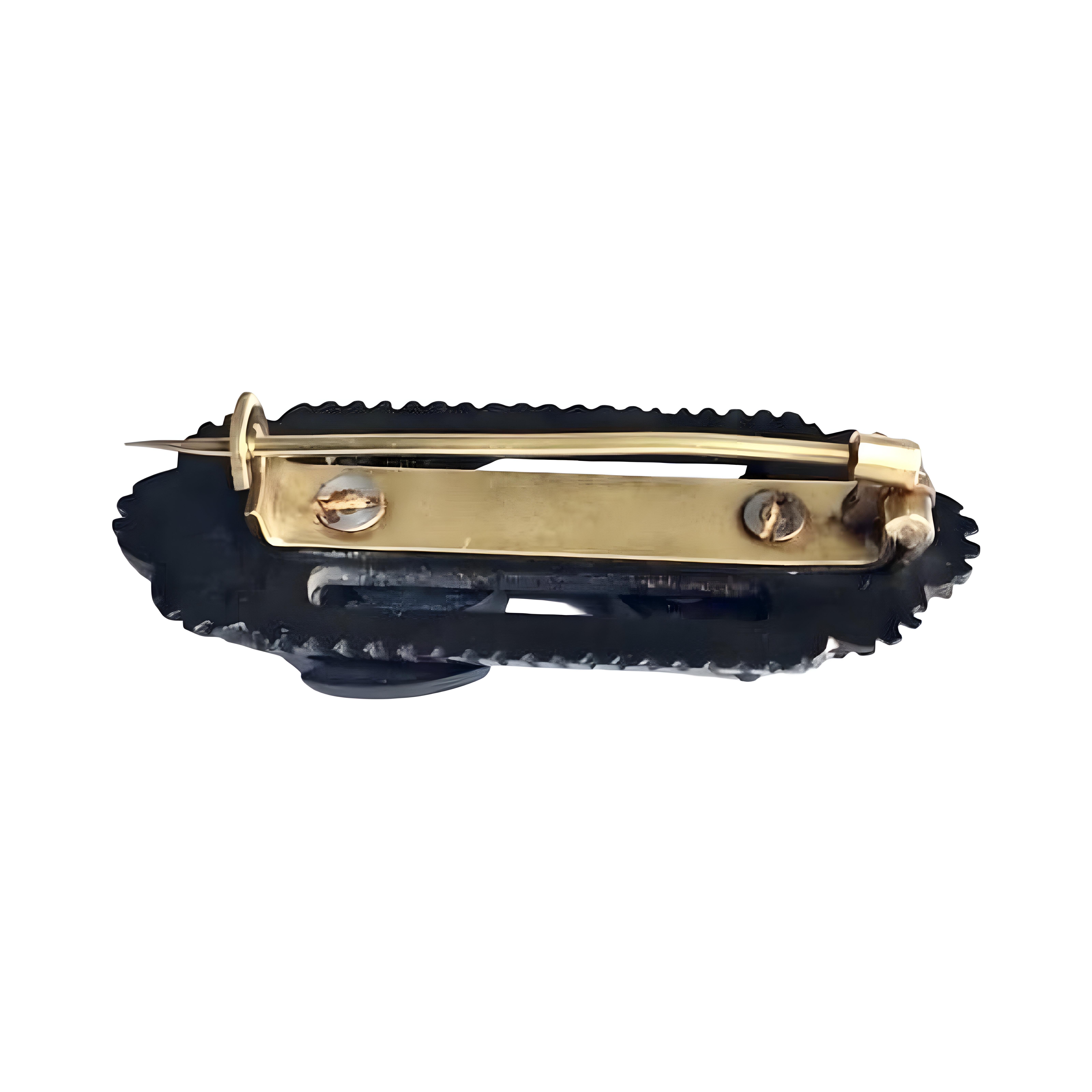 Victorien antique sculpté Oak Oak broche d'ancre, bijoux de deuil, nautique en vente 6