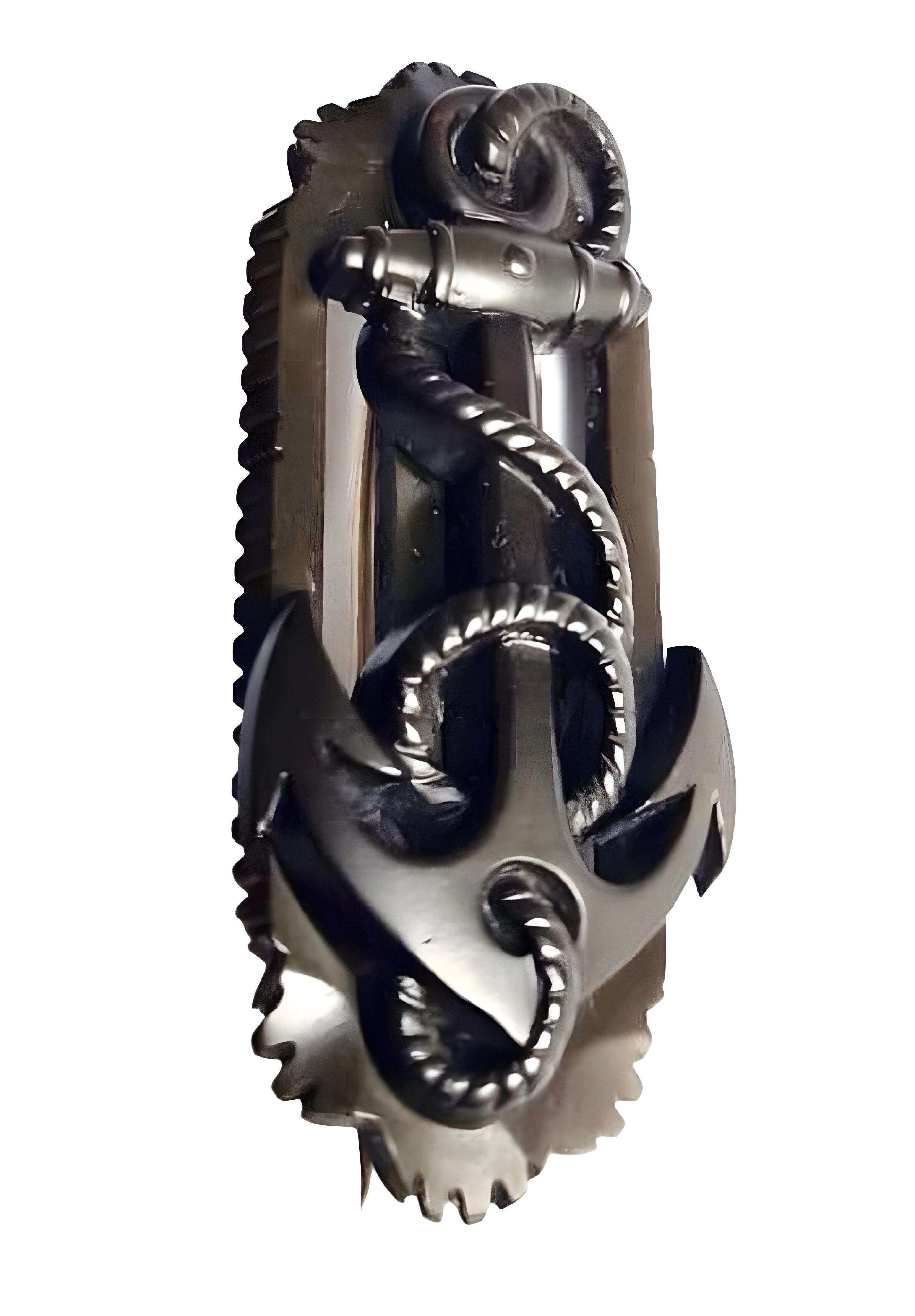 Victorien antique sculpté Oak Oak broche d'ancre, bijoux de deuil, nautique en vente 2