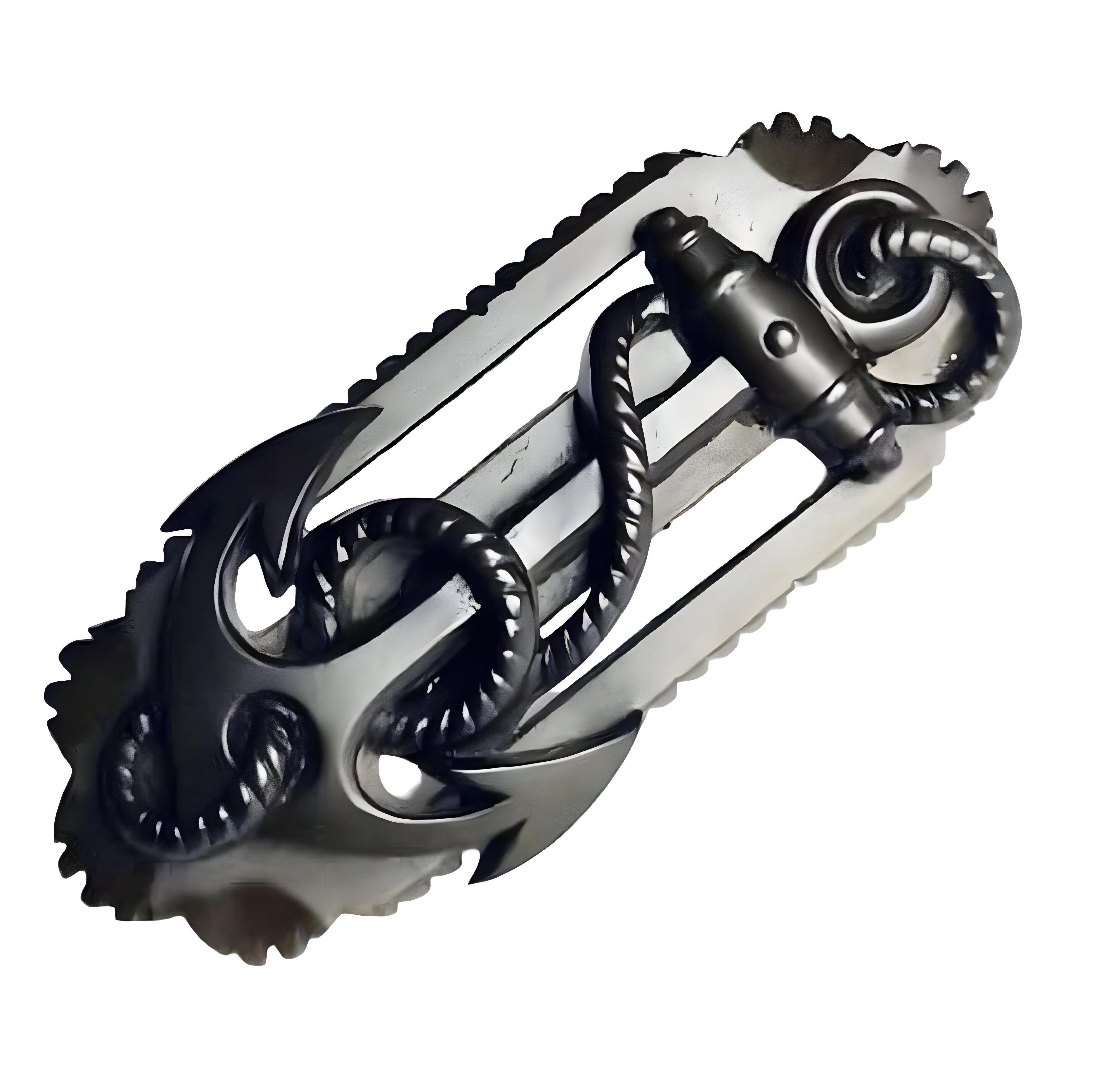 Victorien antique sculpté Oak Oak broche d'ancre, bijoux de deuil, nautique en vente 4