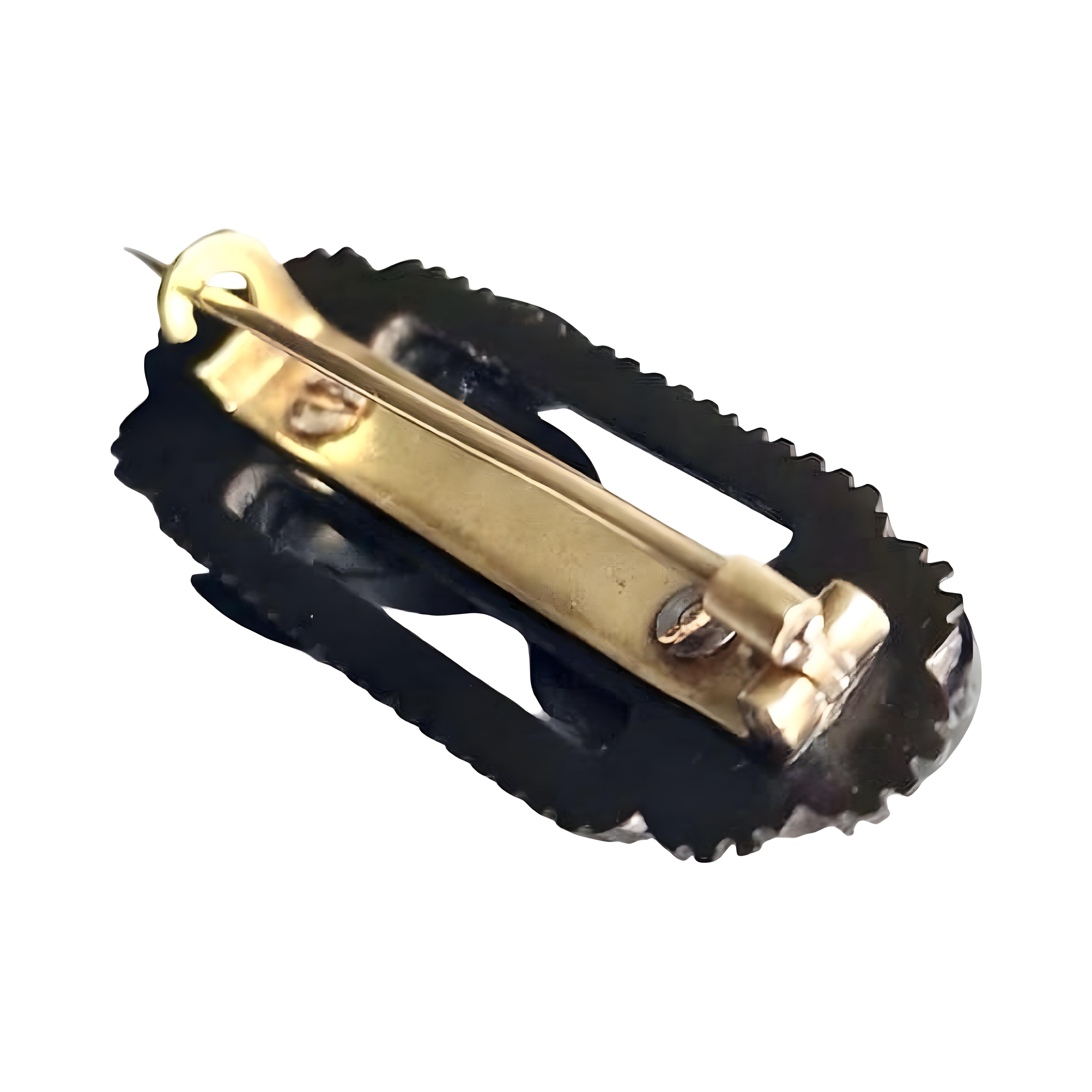 Victorien antique sculpté Oak Oak broche d'ancre, bijoux de deuil, nautique en vente 5