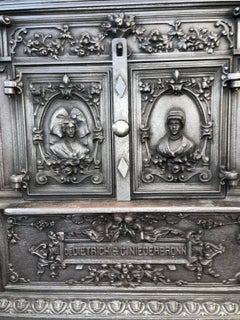 Victorian Antique Cast Iron Wood Burning Stove by De Dietrich & Niederbronn