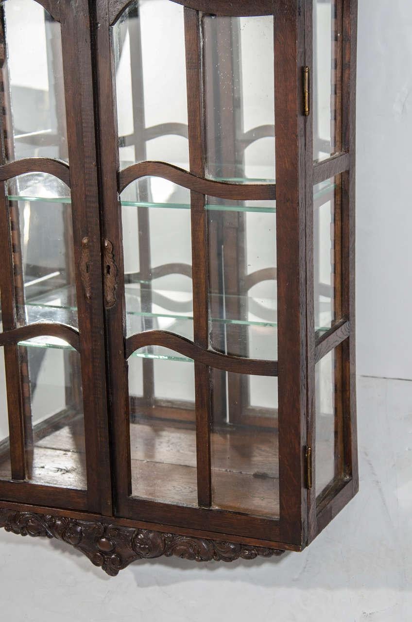 Viktorianisches antikes Kuriositätenkabinett mit handgeschnitzten Wood Designs (Spiegel) im Angebot