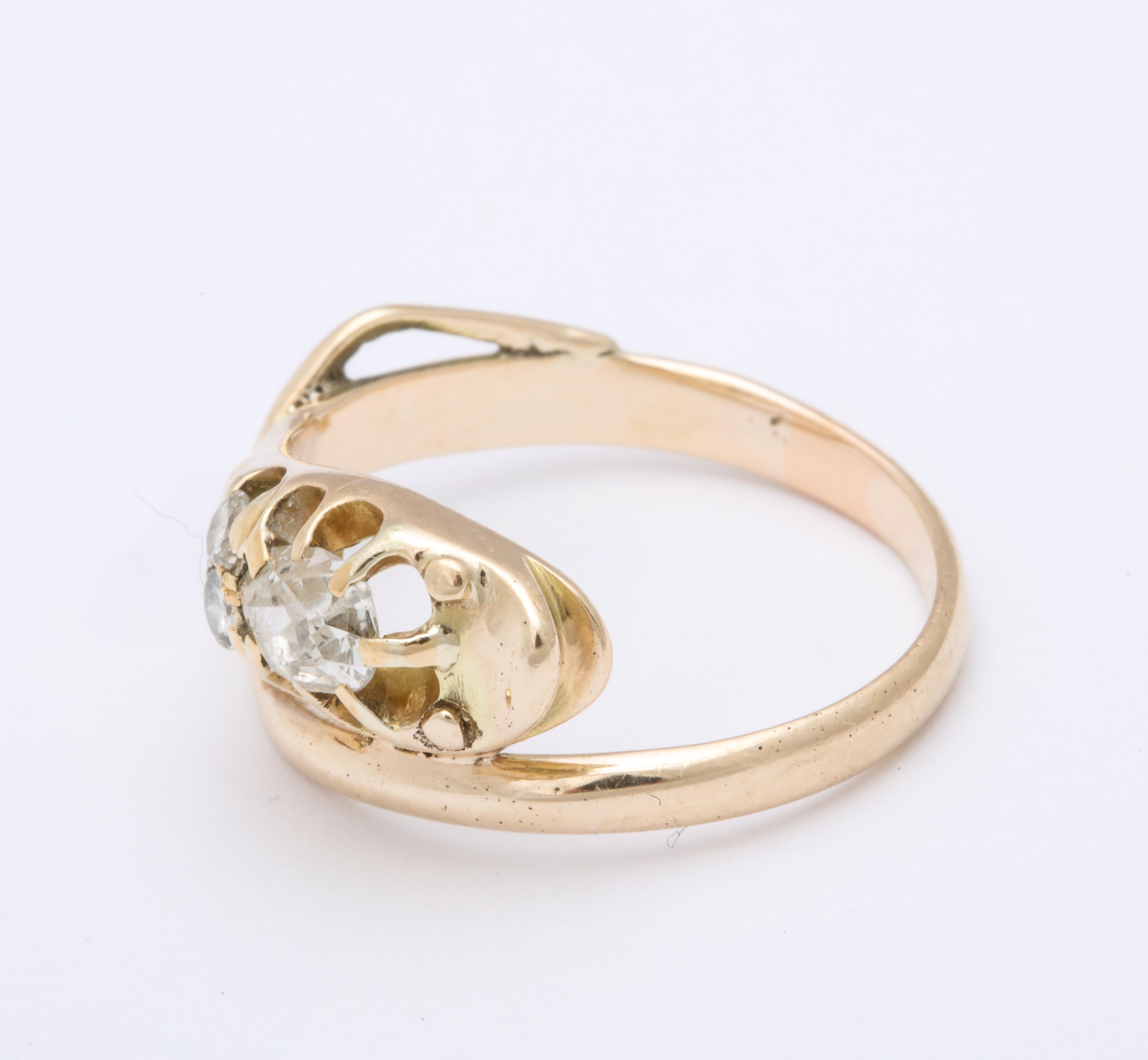 Antiker viktorianischer Diamant-Ring mit glänzender Schlange für Damen oder Herren im Angebot