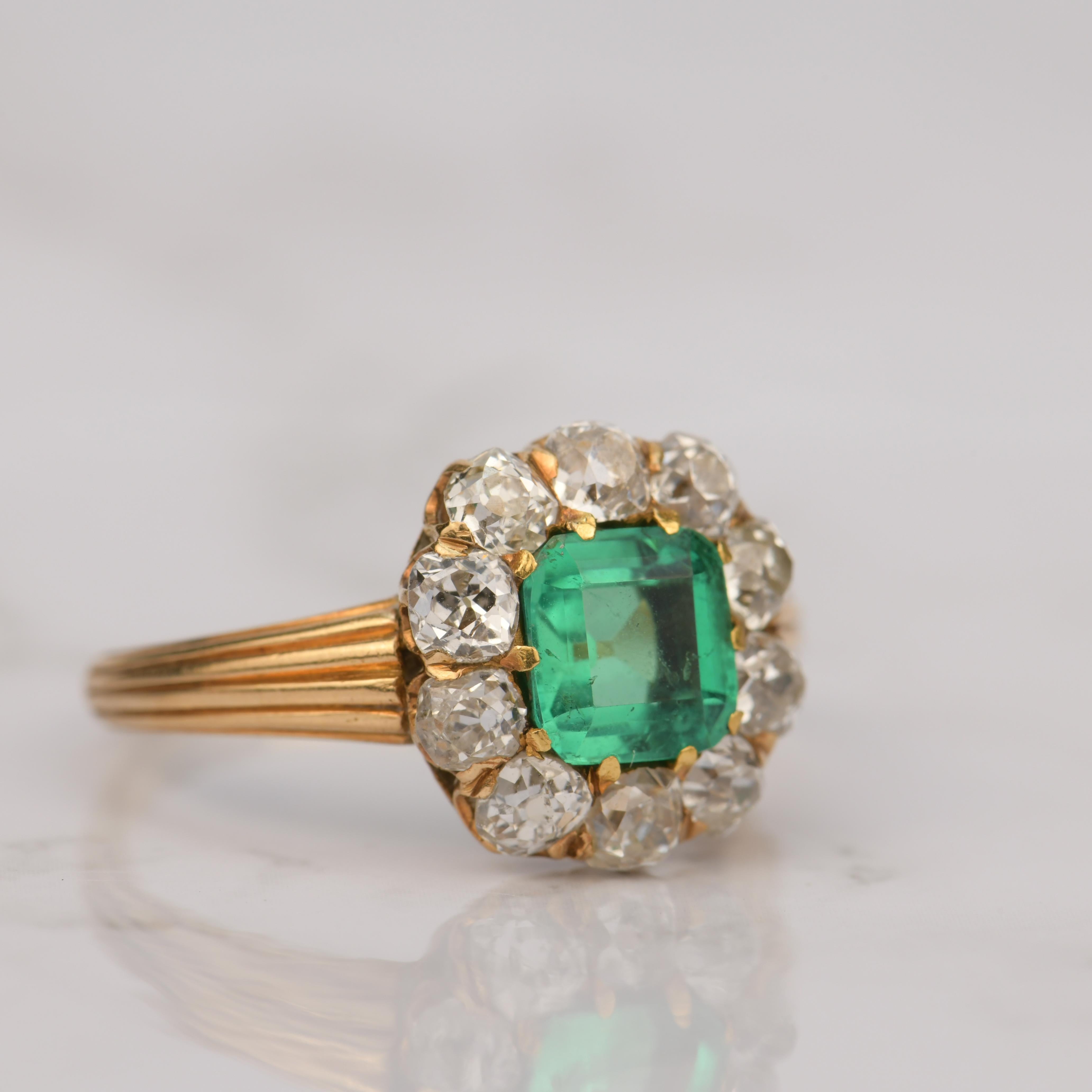 victorian emerald and diamond ring