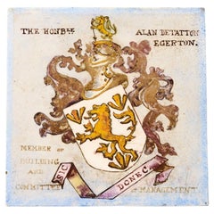 Victorian Antique English Armorial Tile