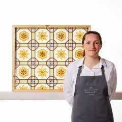 Victorian Antique Floral Stained Glass Window