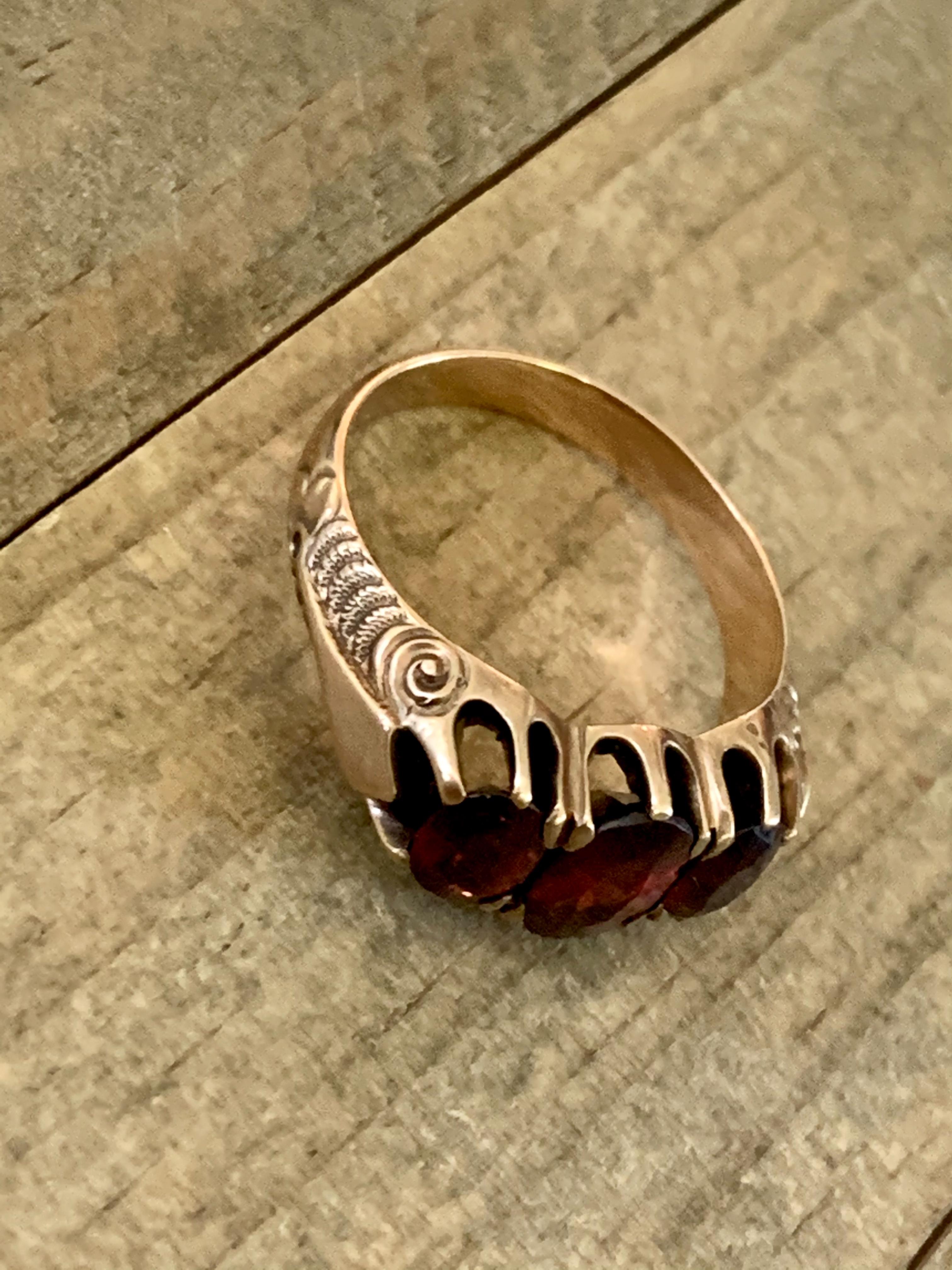 antique mens garnet ring