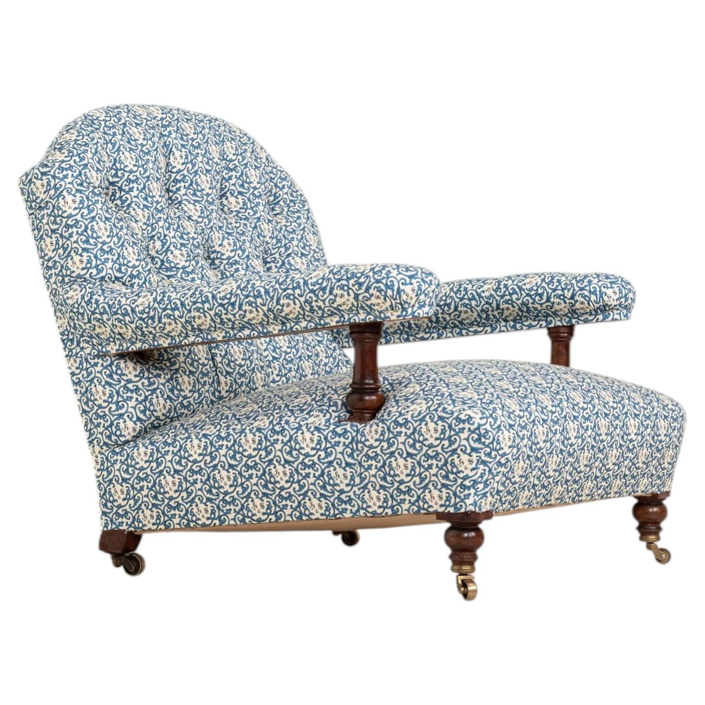 Victorian Antique Howard & Sons Open Easy Country House Armchair. c.1850