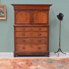 Victorian antique mahogany cupboard chest of drawers