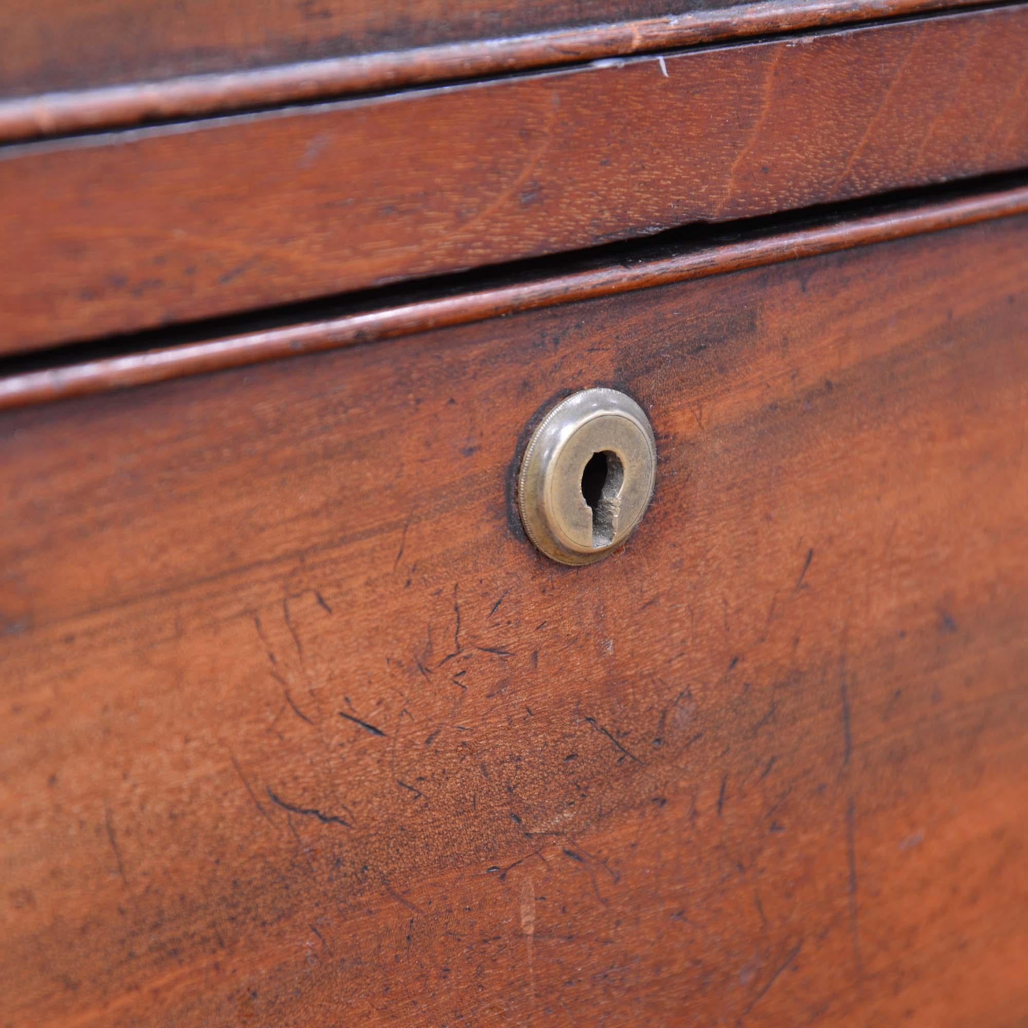 Victorian antique mahogany cupboard chest of drawers For Sale 1