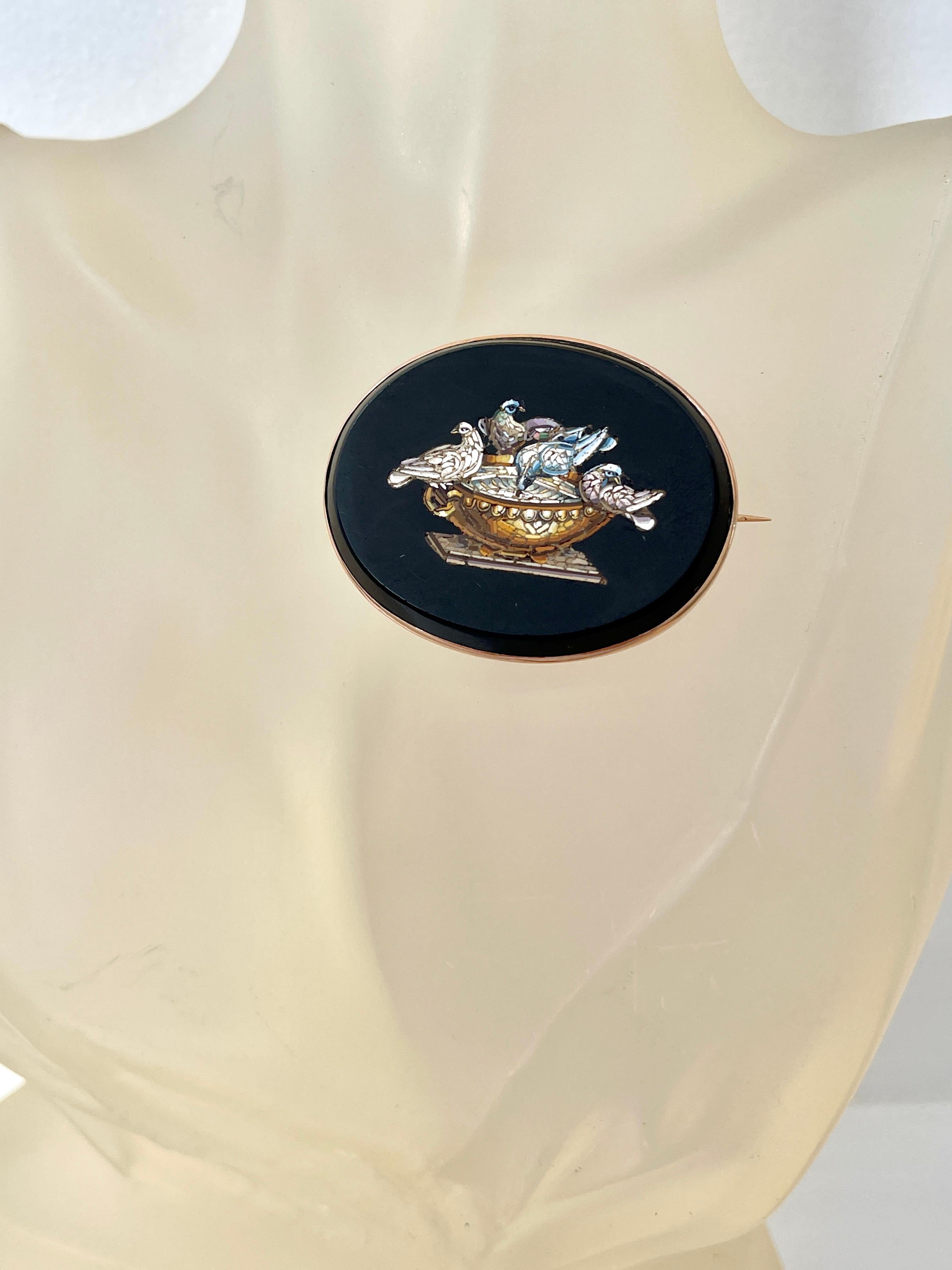 Broche victorienne ancienne « Doves of Pliny » en or rose 15 carats, années 1880 en vente 6