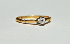 Victorian Antique Minecut Diamond .25 Carat 18 Karat Gold Engagement Ring