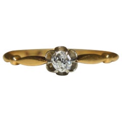 Victorian Antique Minecut Diamond .25 Carat 18 Karat Gold Engagement Ring