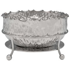Victorian Antique Naturalistic Silver Plated Bowl by Mappin & Webb, circa 1900