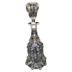 Victorian Antique Newcastle Bell Shaped Pillar Moulded Crystal Decanter, 1850