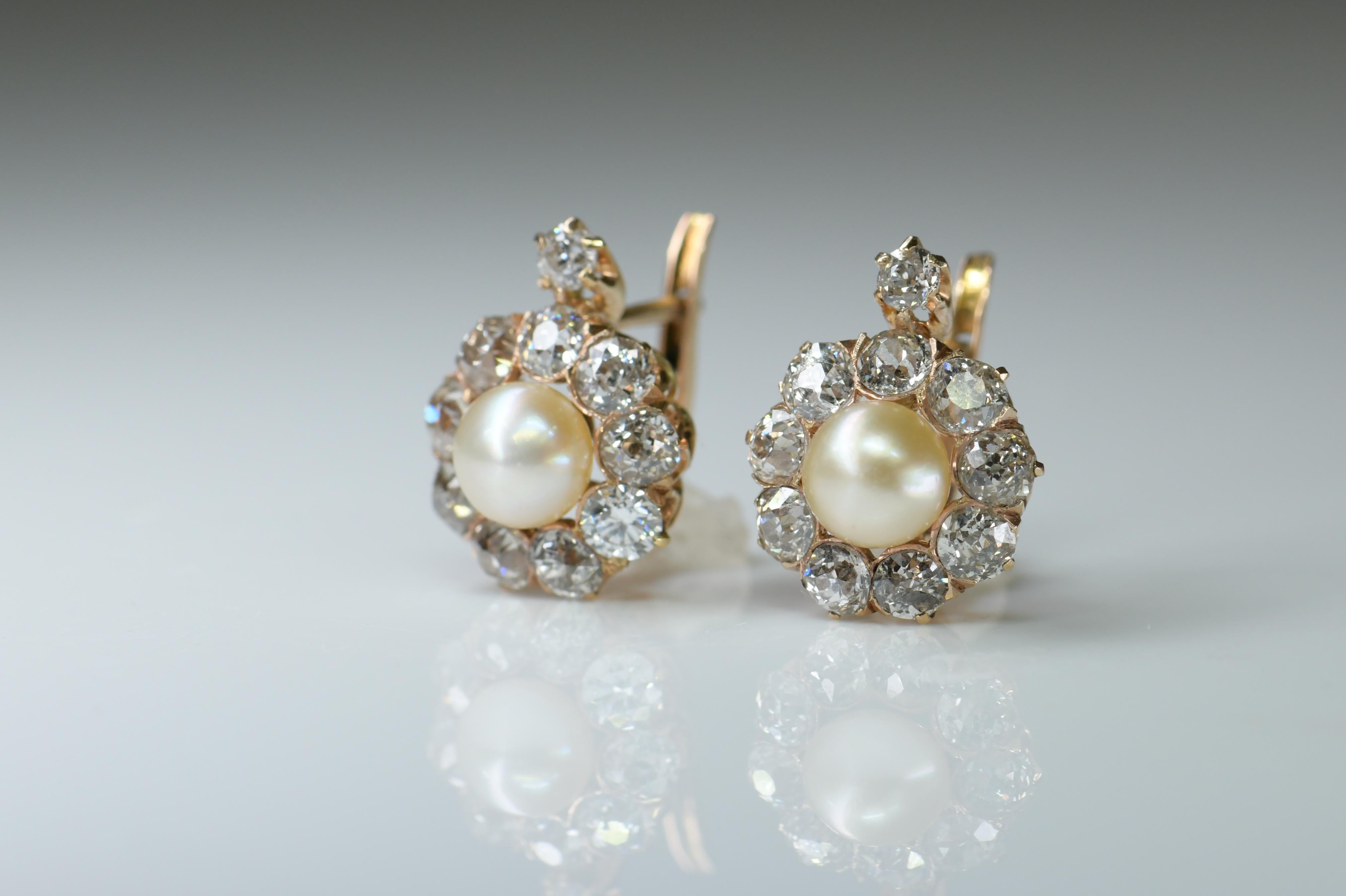 antique diamond cluster earrings