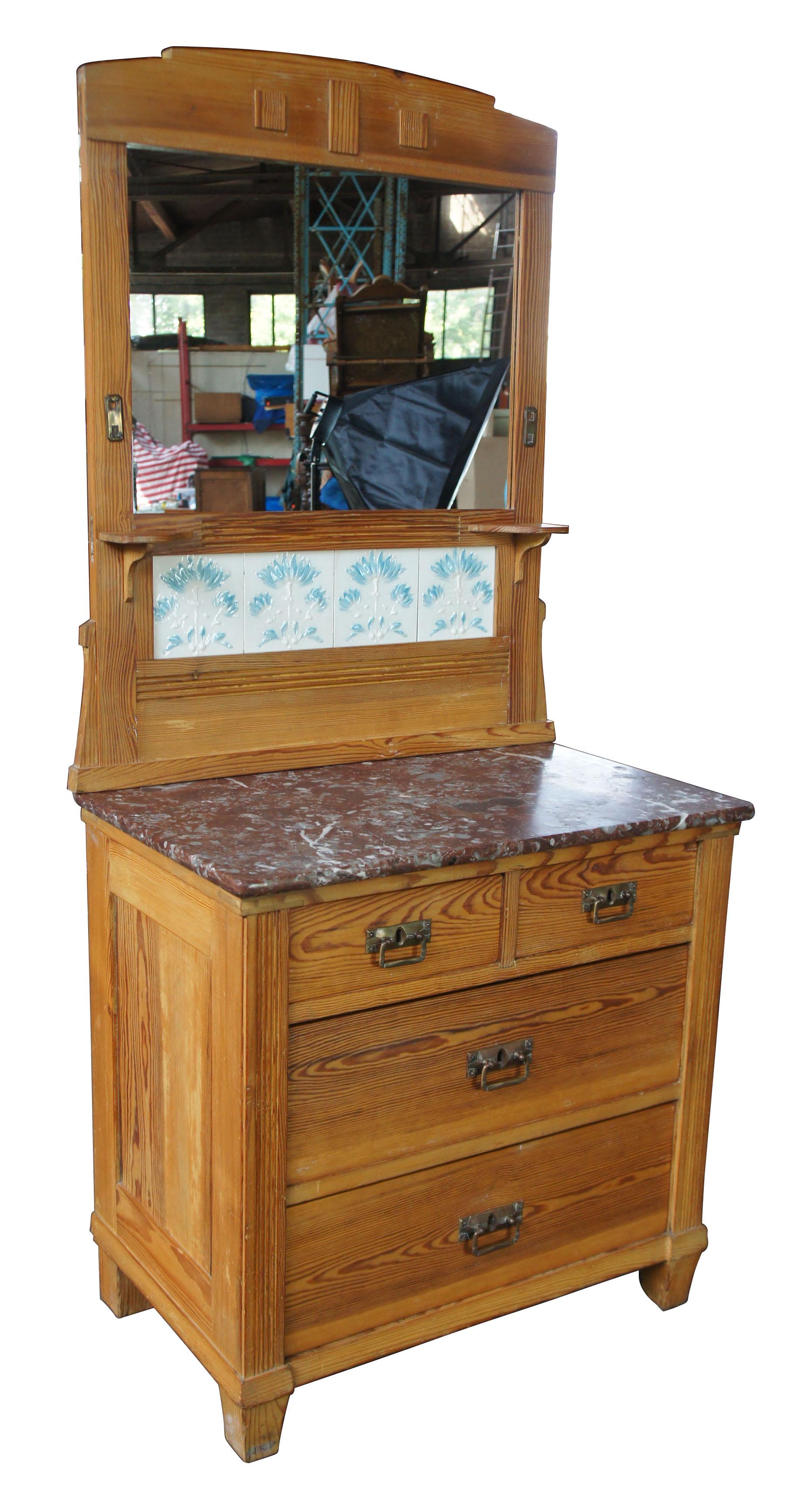 antique wash stand with mirror