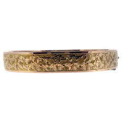 Victorian Antique Rose Gold Bangle, Hallmarked Chester, 1876