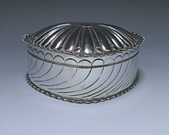 Victorian Antique Silver Heart Shaped Box