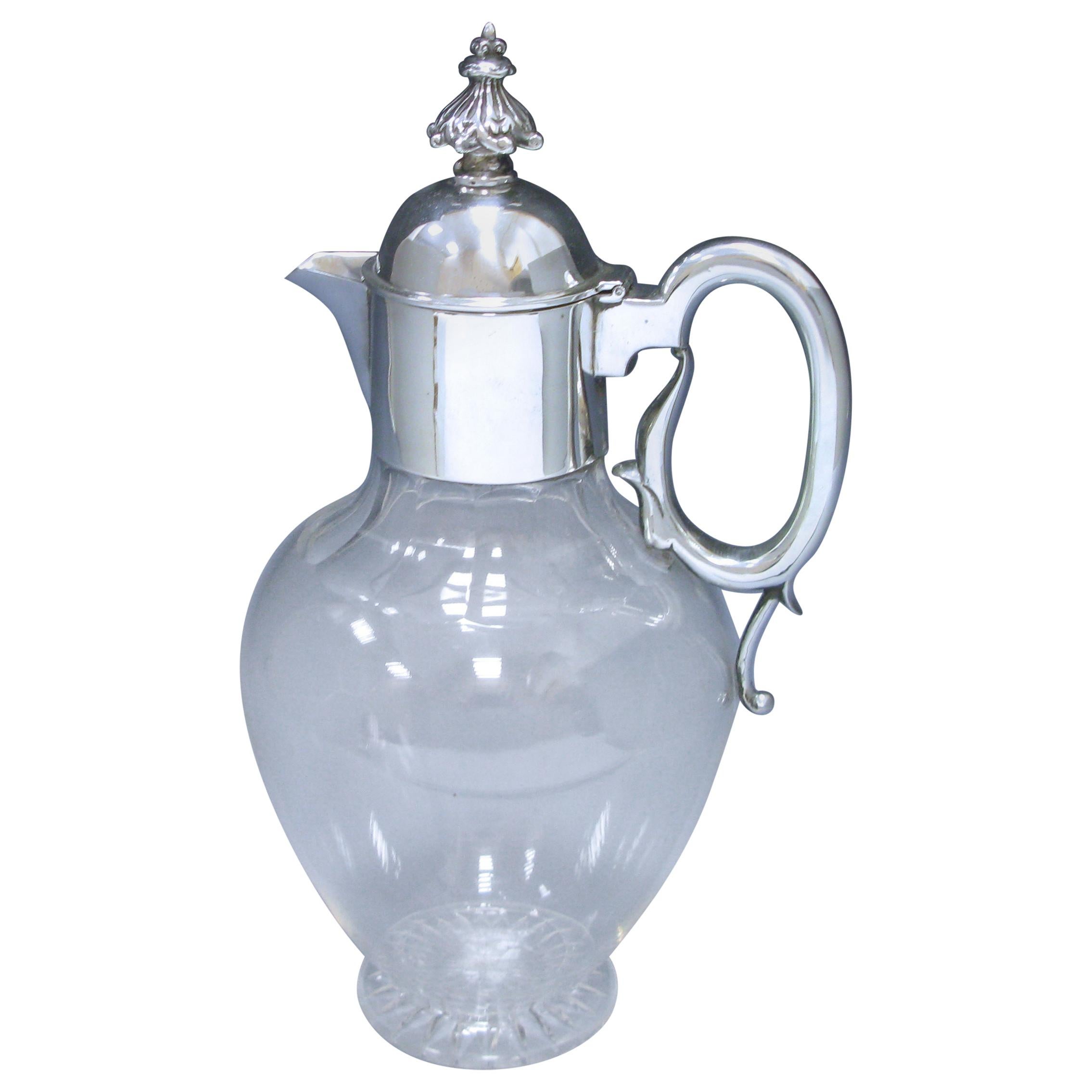 Victorian Antique Silver-Mounted Claret Jug For Sale
