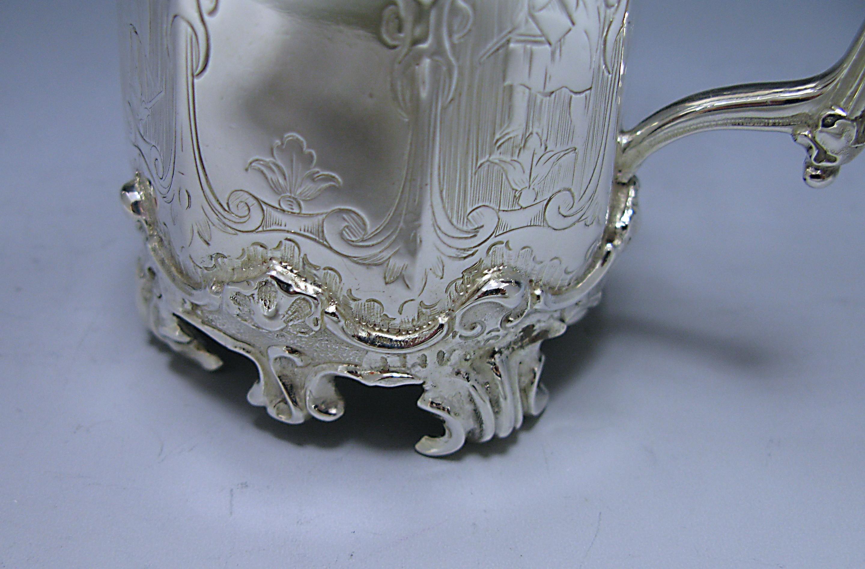 Mid-19th Century Victorian Antique Silver octagonal sided Christening Mug For Sale