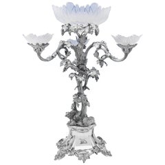 Victorian Antique Silver Plate Centrepiece with Sheep Made circa 1880