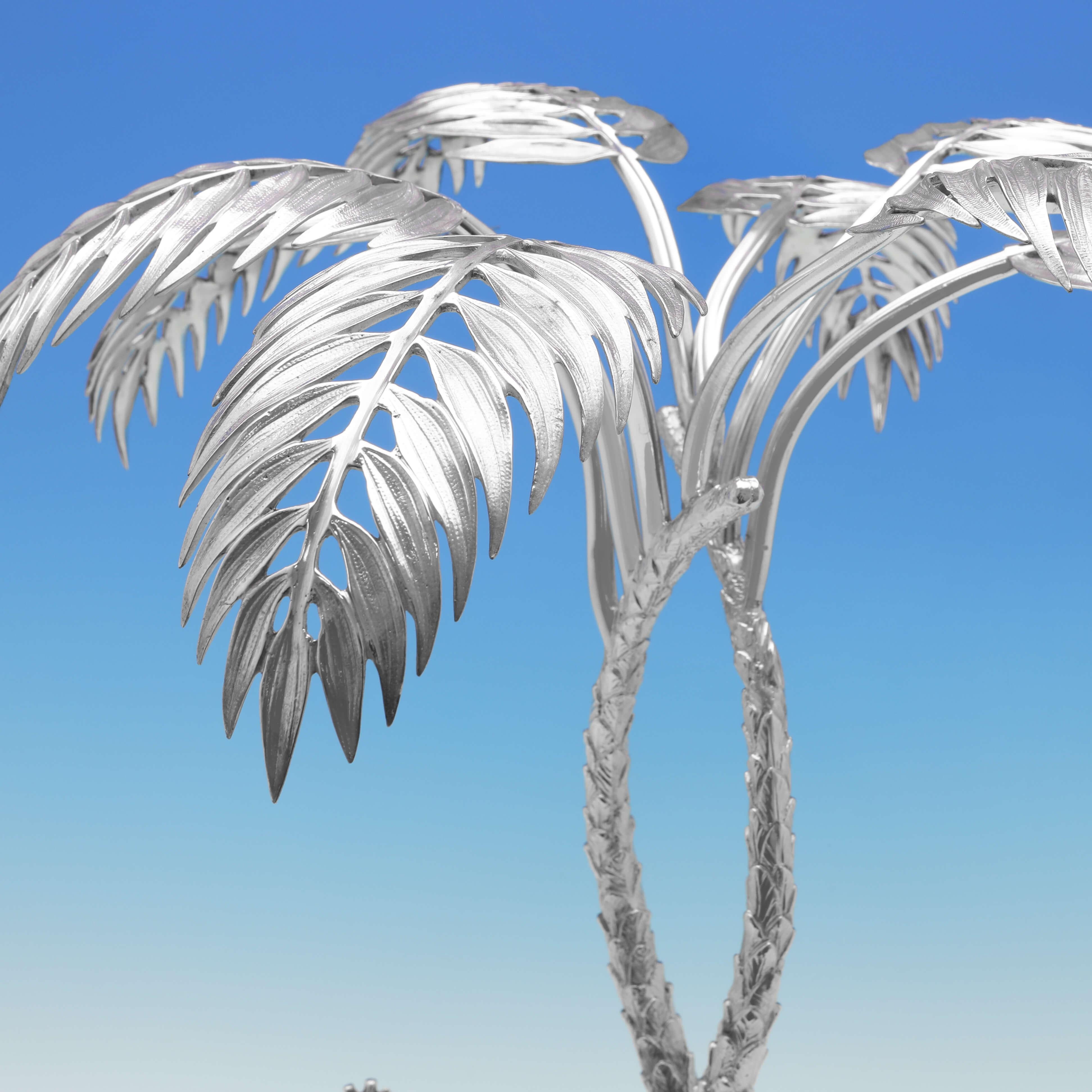 English Victorian Antique SIlver Plated Palm Tree & Giraffe Centrepiece, Made c.1890