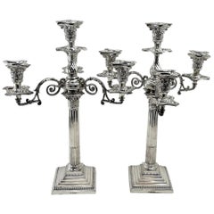 Victorian Antique Sterling Silver 4-Light Candelabra 1895 Candlesticks