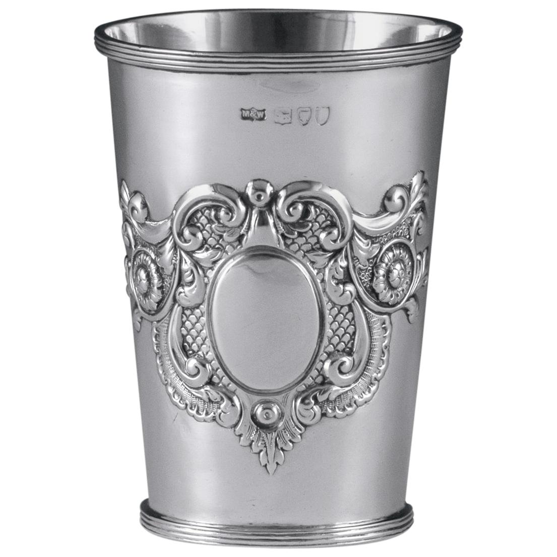 Victorian Antique Sterling Silver Beaker by Mappin & Webb, London, 1896 For Sale