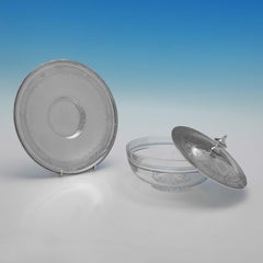 Victorian Antique Sterling Silver Butter Dish, Sheffield 1874