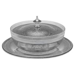 Victorian Antique Sterling Silver Butter Dish, Sheffield 1874