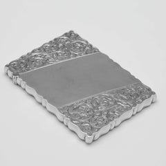 Victorian Antique Sterling Silver Card Case - Chester 1898