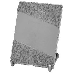 Étui à cartes victorien ancien en argent sterling - Chester 1898