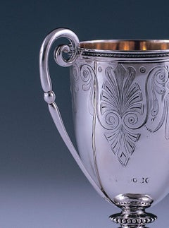 Victorian Antique Sterling Silver Childs Mug by George Angell, London, 1858