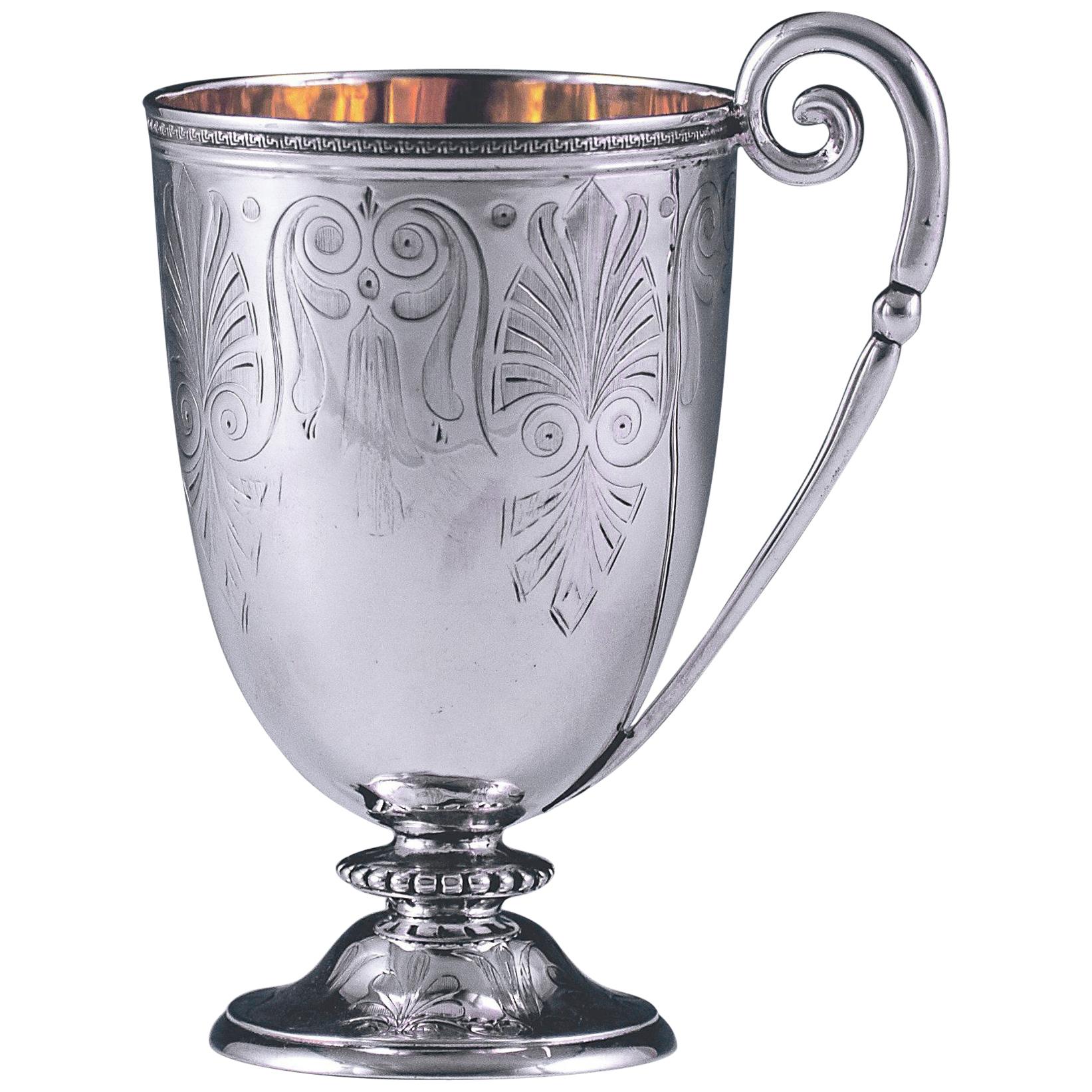 Victorian Antique Sterling Silver Childs Mug by George Angell, London, 1858 For Sale